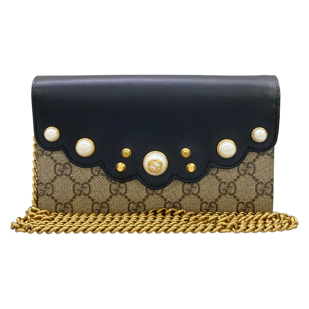 Gucci Chain Wallet Brown Black Multi #363466G83B